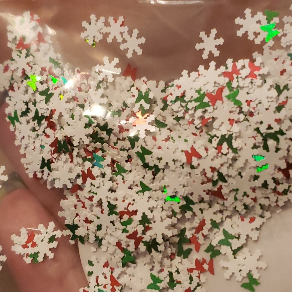 snow flakes glitter